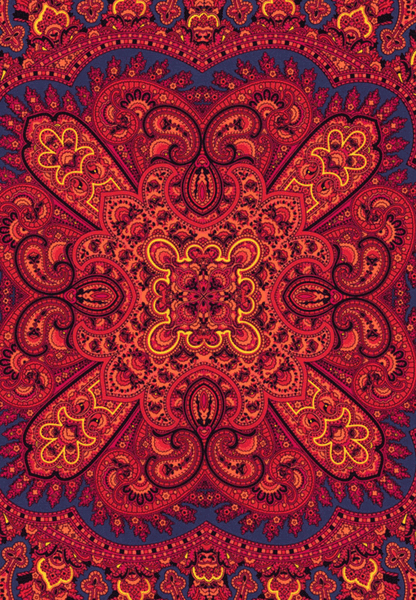 Young Paisley 53 x 53 - multi red