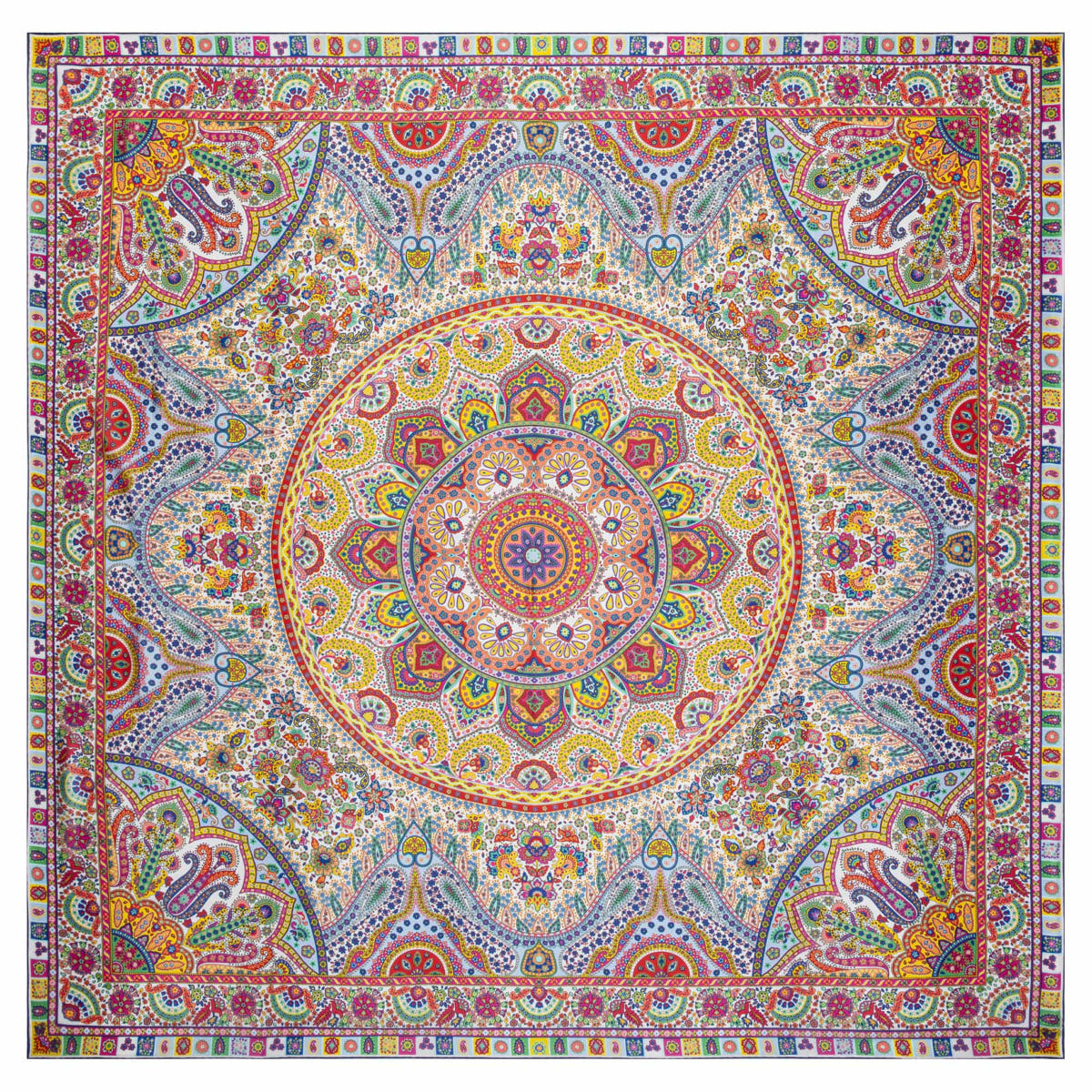 Circular Paisley 140x140  - multi colour