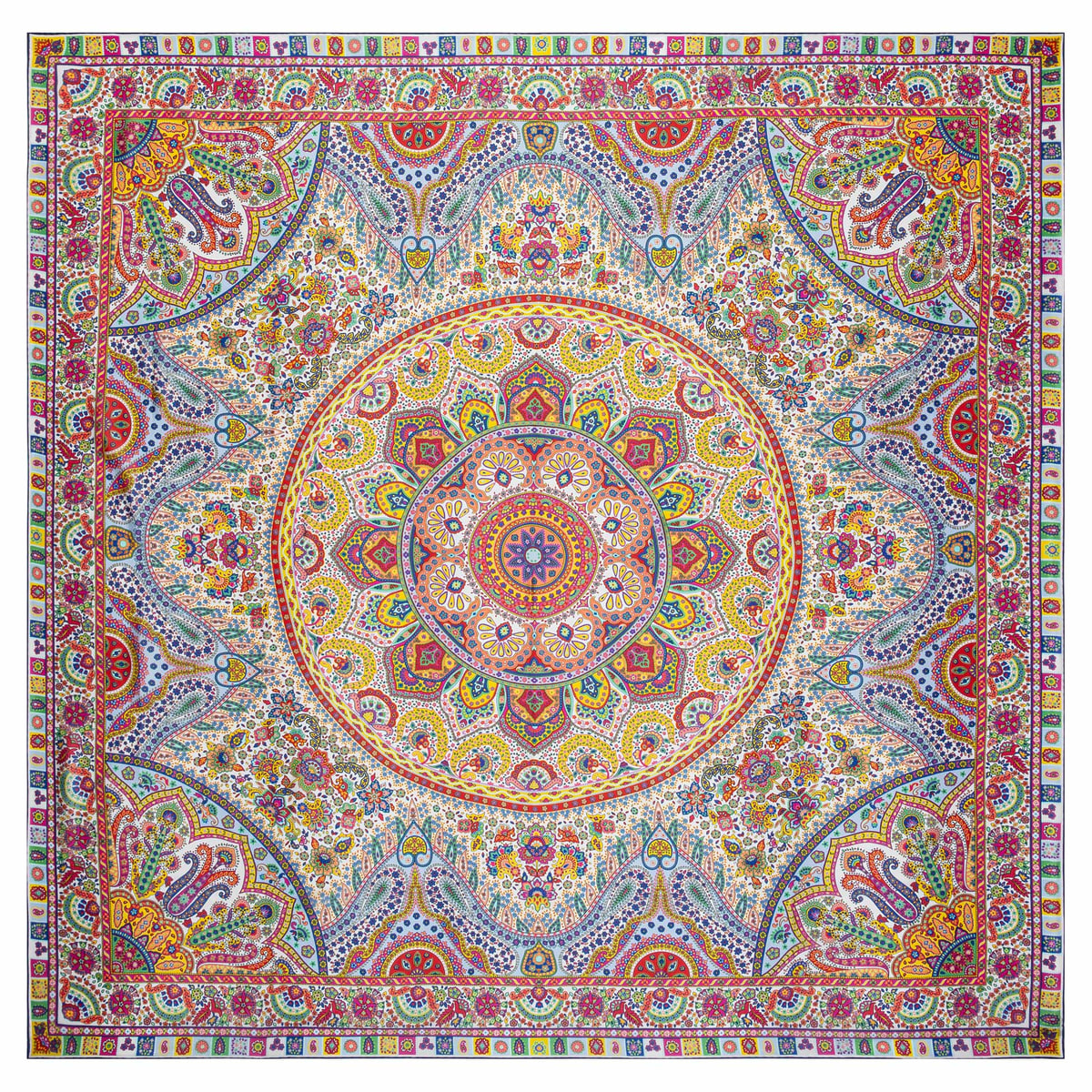 Circular Paisley 140x140 - multi colour