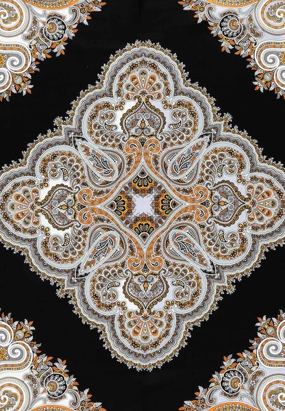 Square Garden Paisley 90x90 - white/black