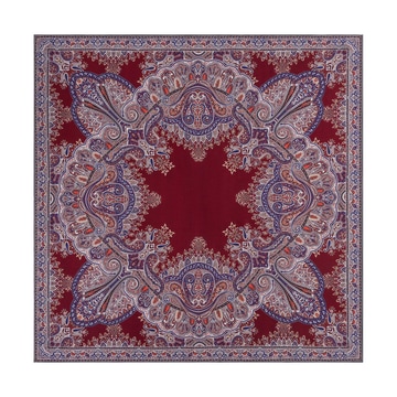 Mirror Paisley 90x90  - red/navy