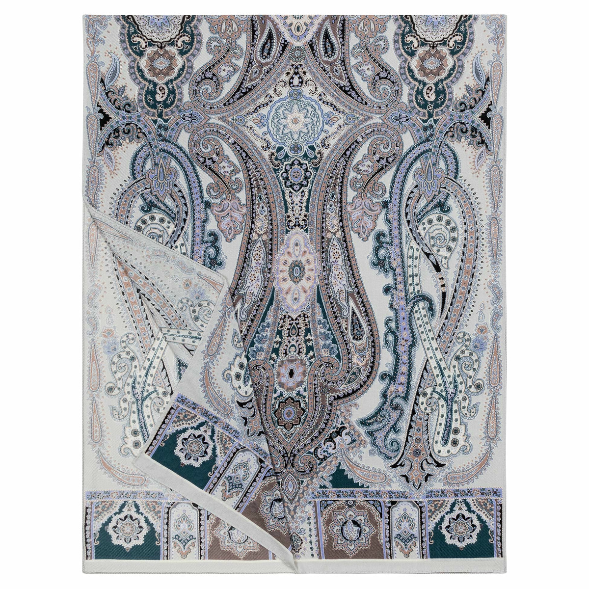 Harfen Paisley 70x170 - multi grey