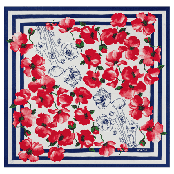 Poppy Rush 130x130  - navy/red