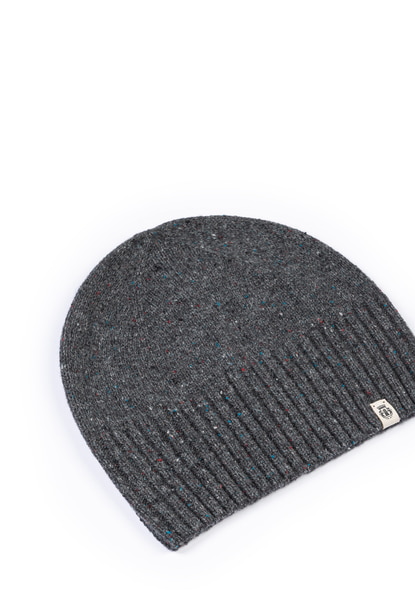 Merino Tweed Mütze - anthracite