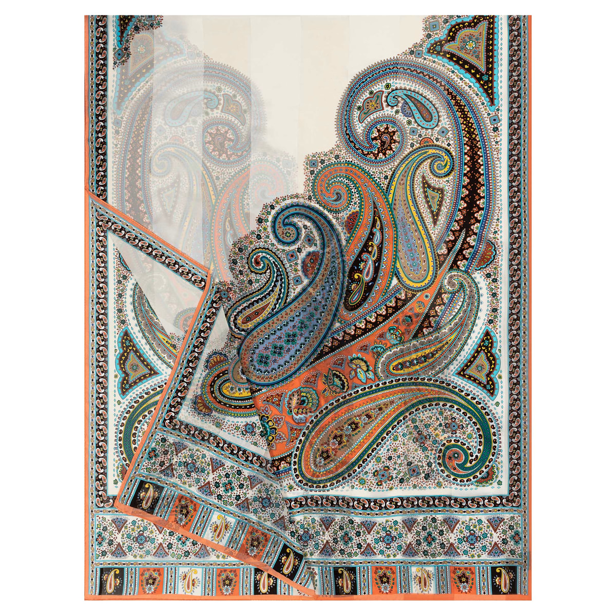 Summer Paisley Scarf 70x180 - panna multi