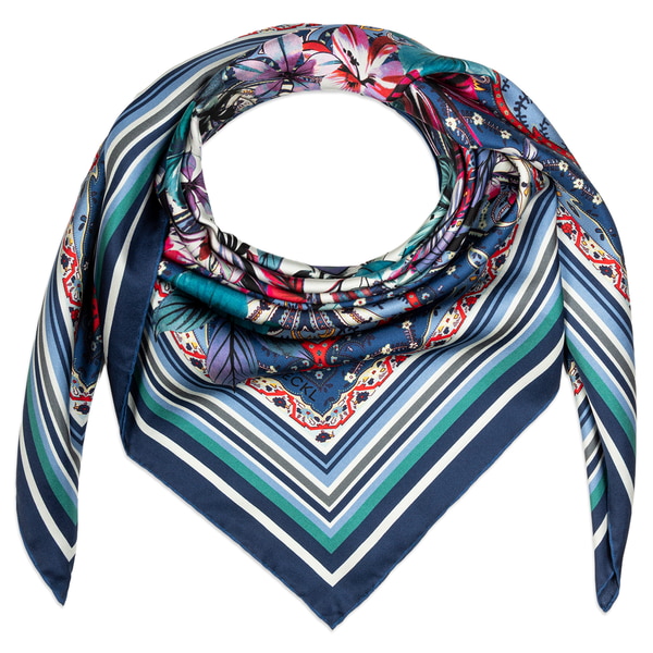 The Art of Flowers 90x90  - multi navy