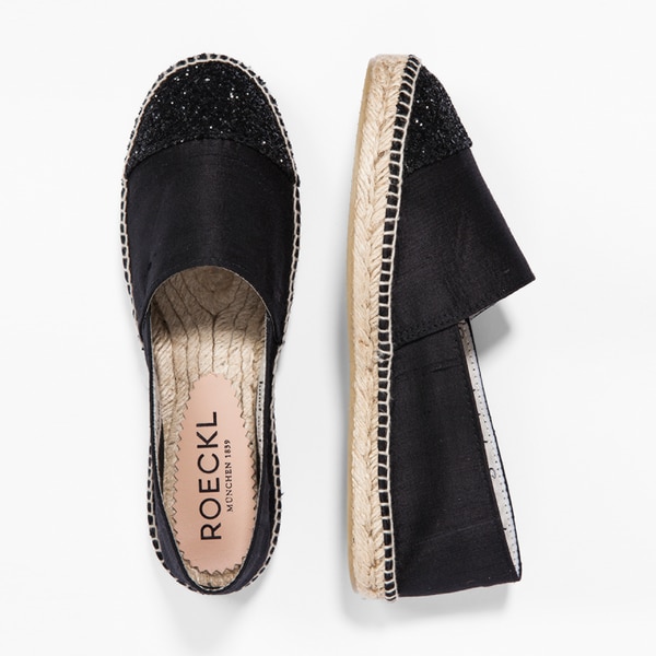 Espandrillo Wildseide Glitzer-Toe/Rocha - black