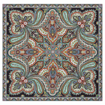 Aesthetic Paisley 140x140  - black/red