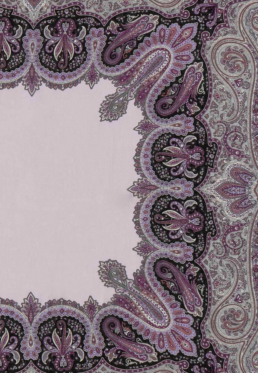 Enchanted Paisley 140x140 - violet/silver