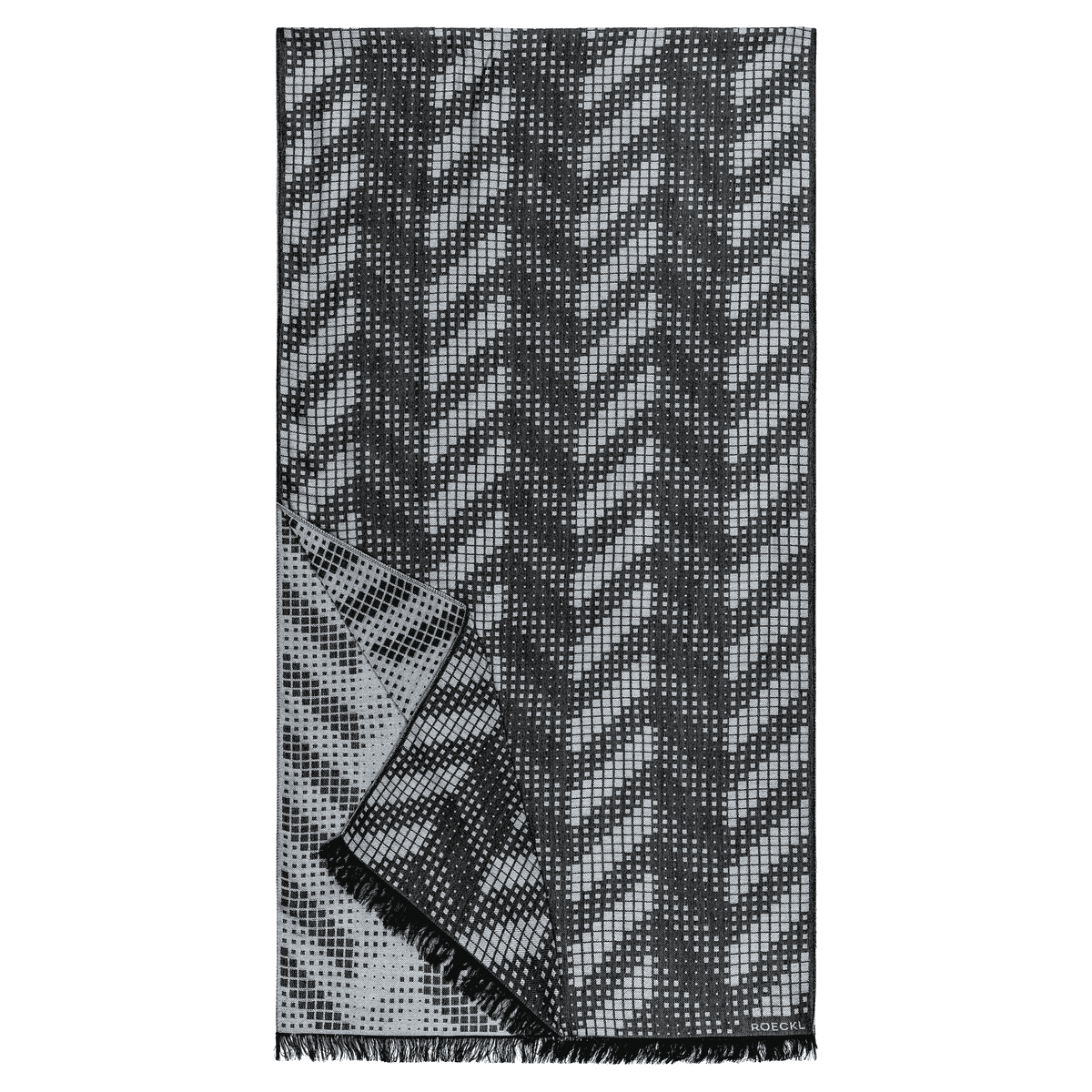 Graphic Jacquard 53x190 - silvergrey