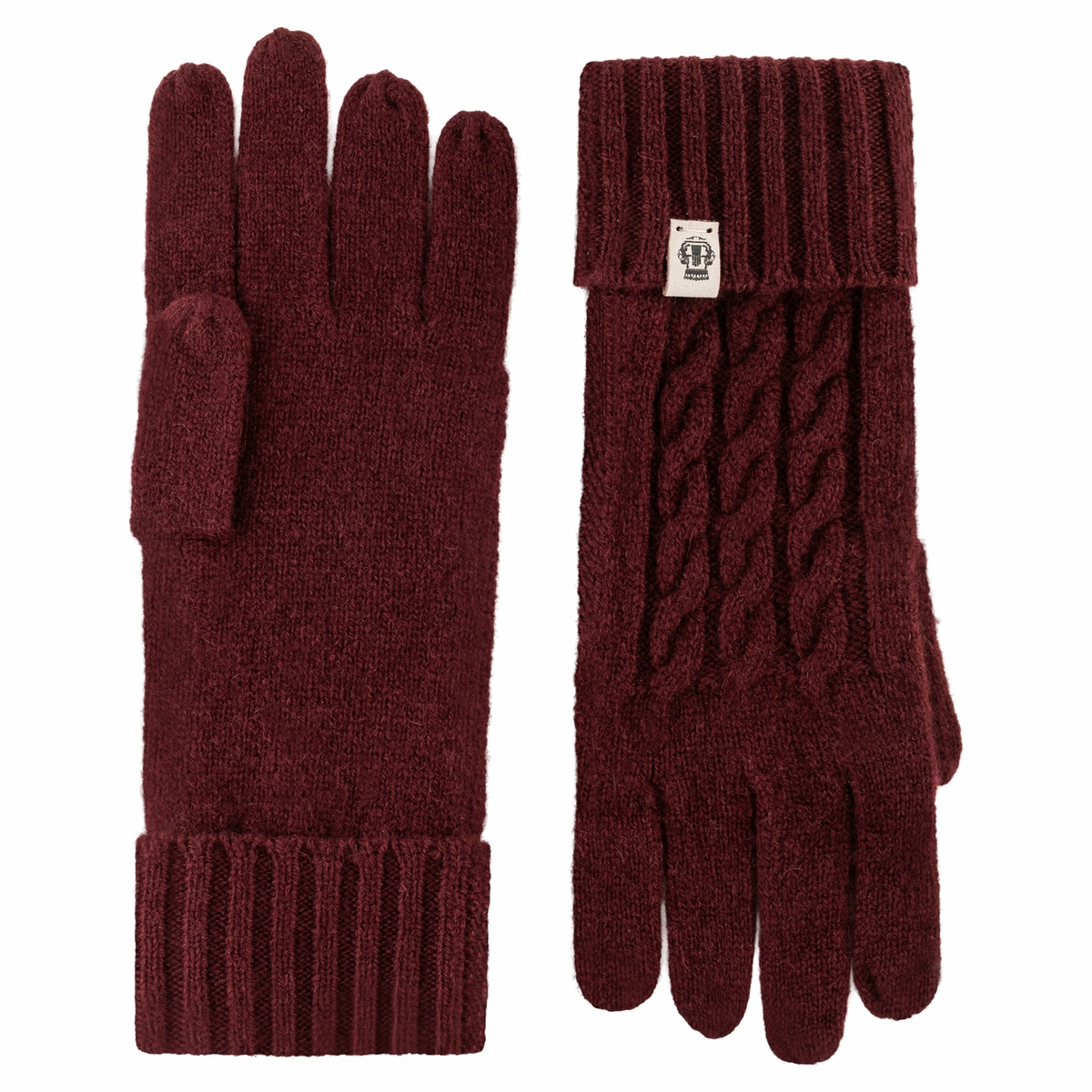 Cabled Charm Strickhandschuhe - mulberry