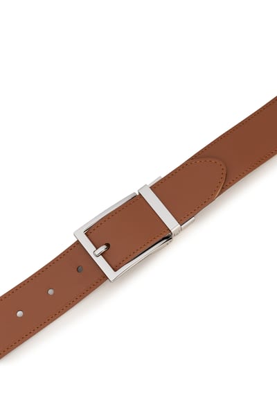 Luca reversible 3,5cm - cognac/navy