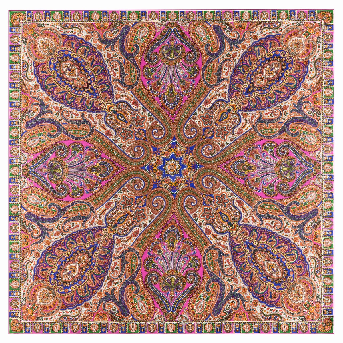 Majestic Paisley 140x140 - multi fuchsia