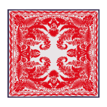Botanical Garden 100 x 100 - red/navy