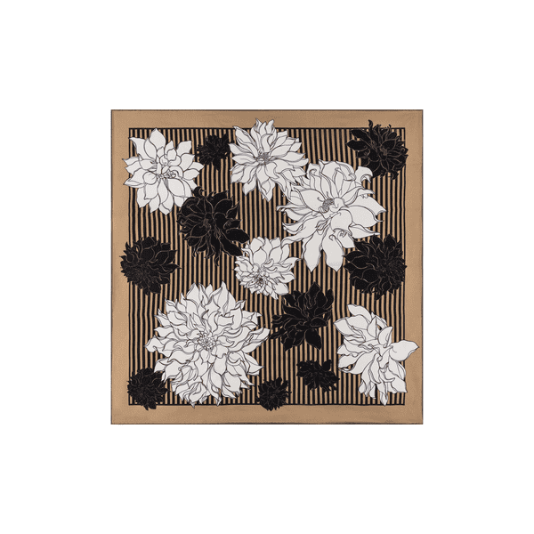 Dahlias & Stripes 64x64 - beige