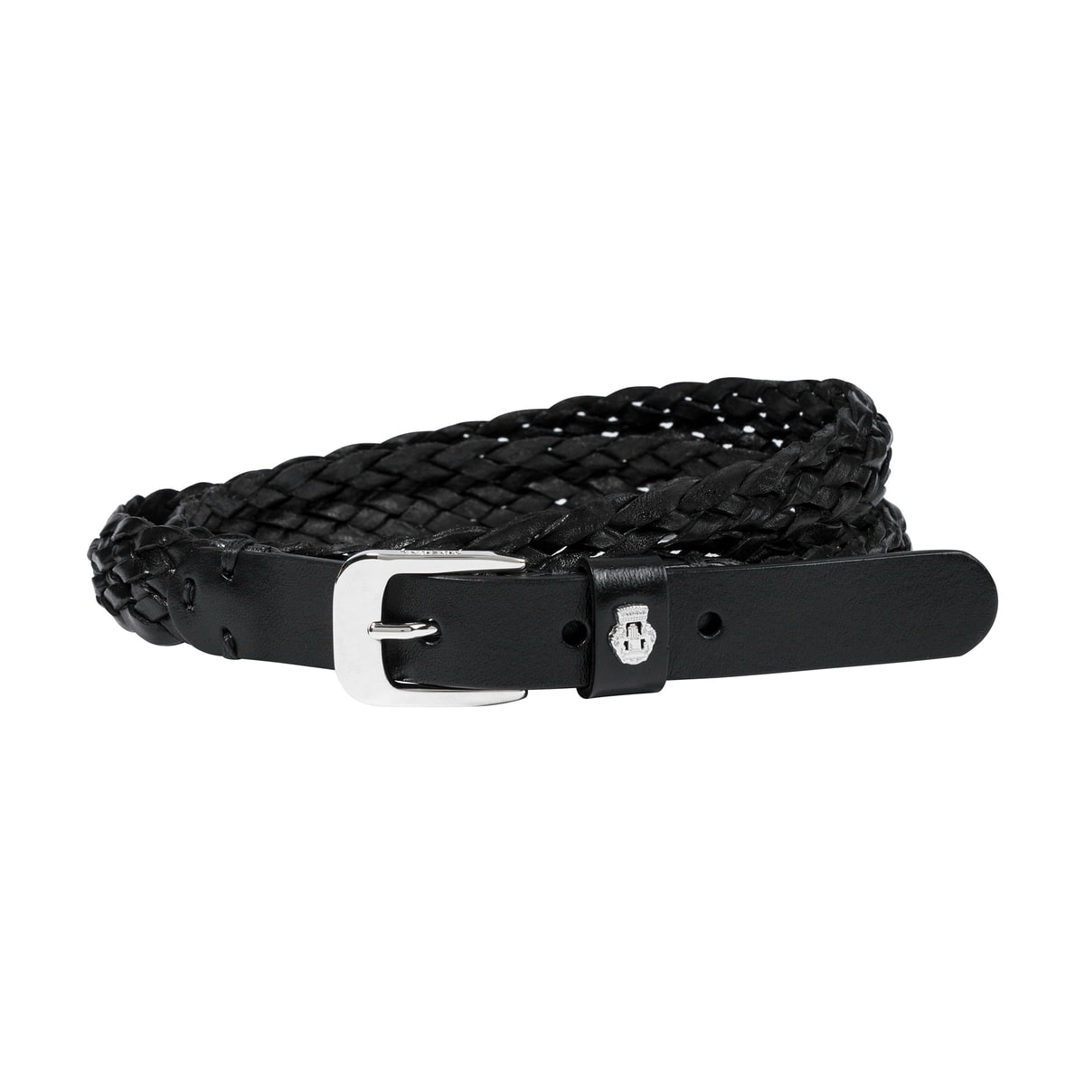 Braided Cowhide Belt - black