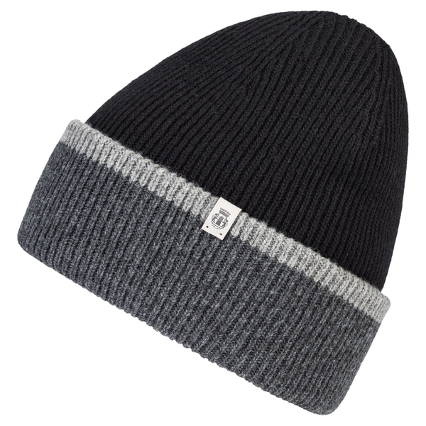 Two Side Knit Mütze - black/graphit