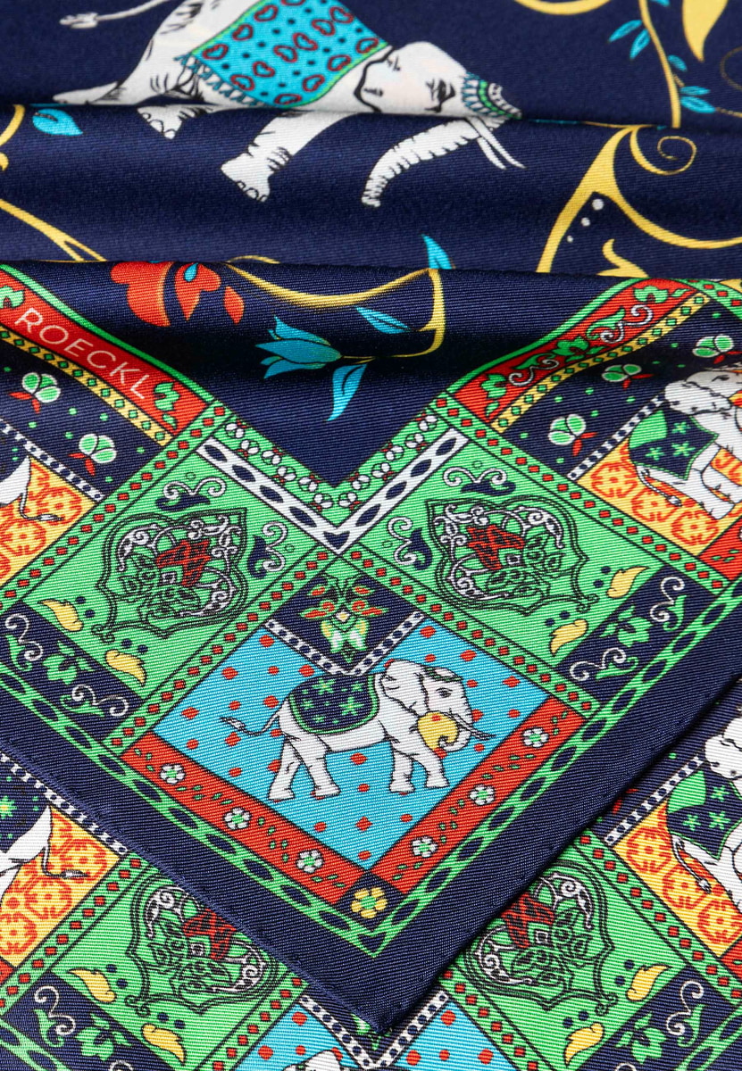 Lucky Elephant 53x53  - multi navy