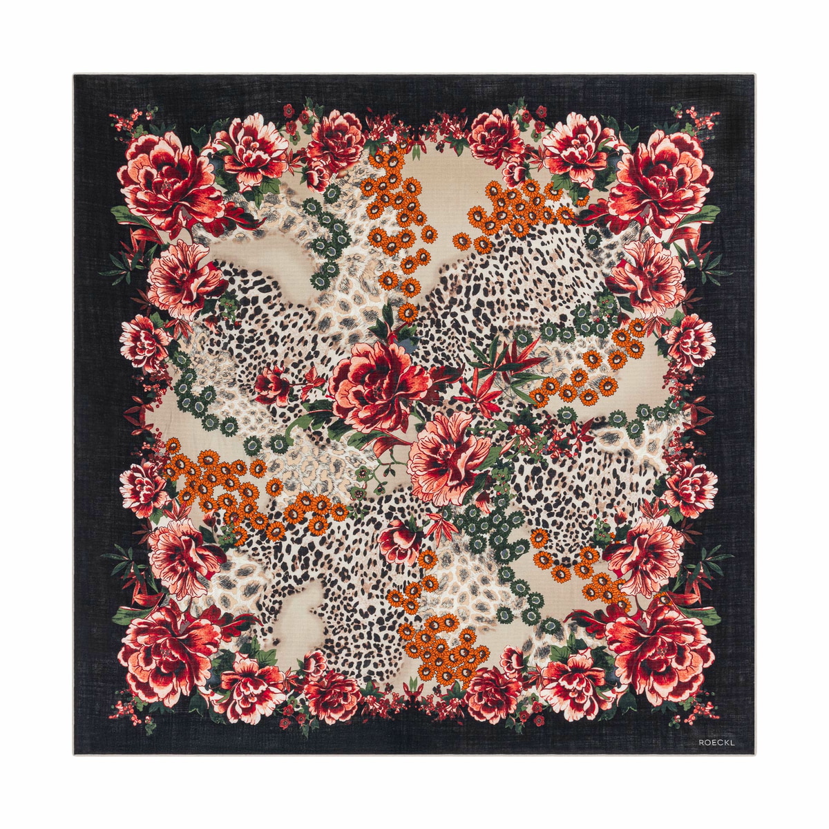 Blooming Wilderness 100x100  - multi black