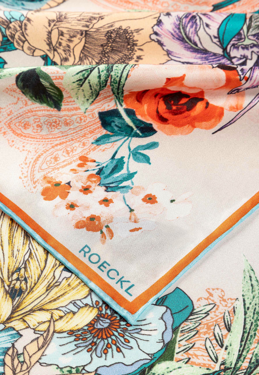 Paisley & Flowers 53x53 - multi tangerine