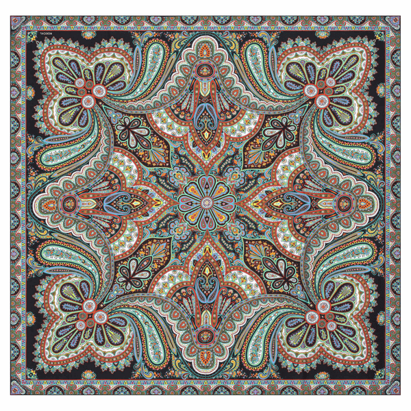 Aesthetic Paisley 140x140 - black/red