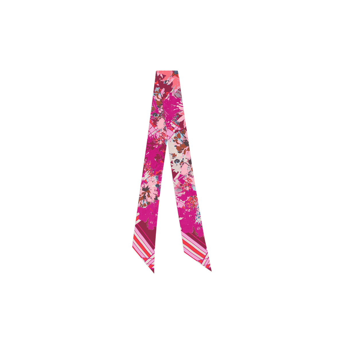 Check & Flowers Twilly 11x200 - multi magenta