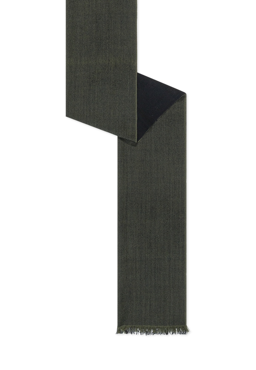 Two-Tone Wool 40x180 - olive/navy