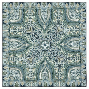 Winter Alhambra Paisley 140x140 - multi green