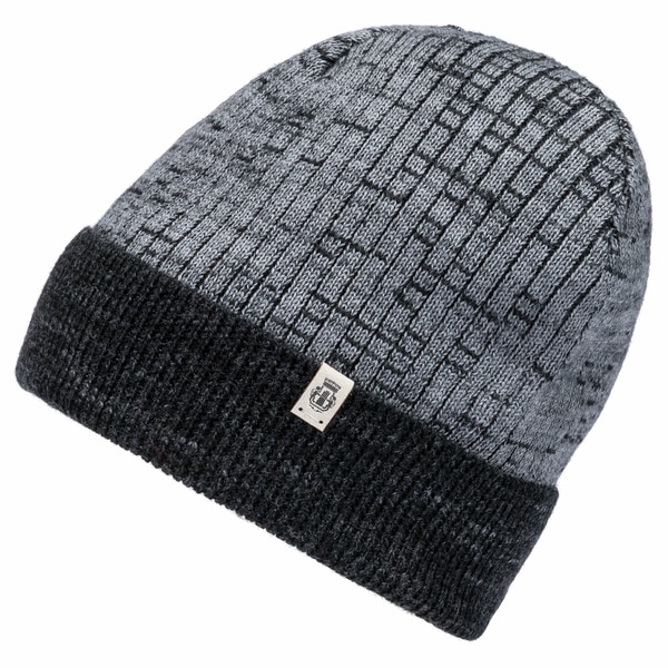 Two-Tone Merino Mütze - grey/black