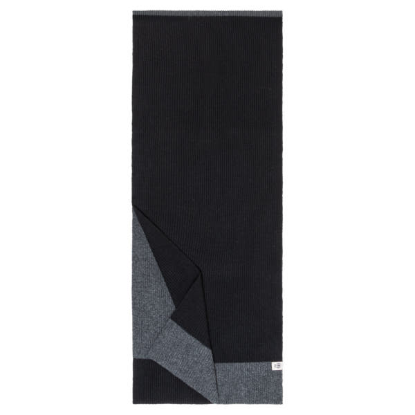 Two Side Knit Schal 35x180 - black/graphit