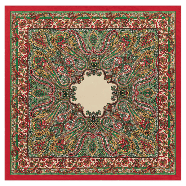 Paisley Fall 140x140 - multi red