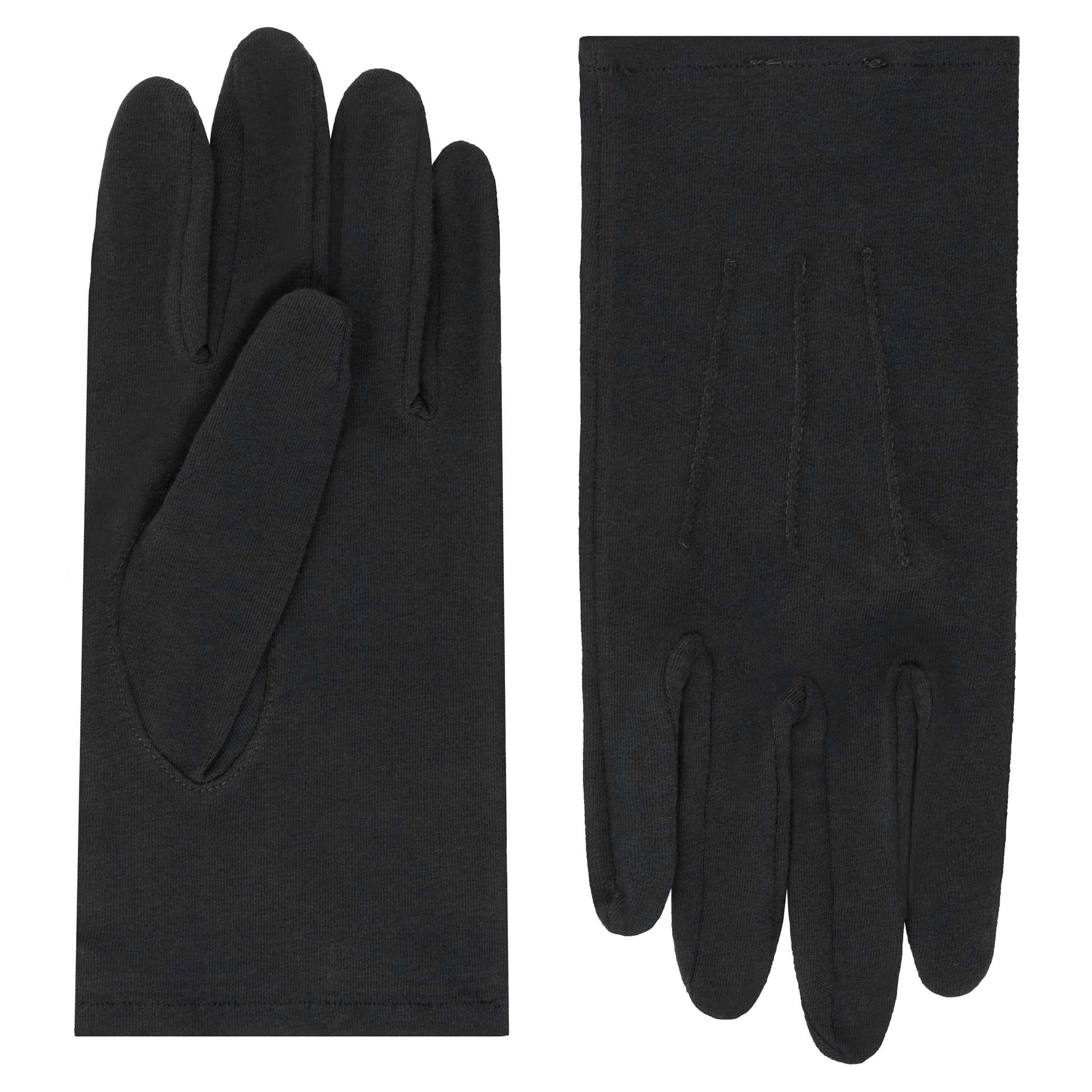 Baumwollhandschuhe mit klassicher Aufnaht - black