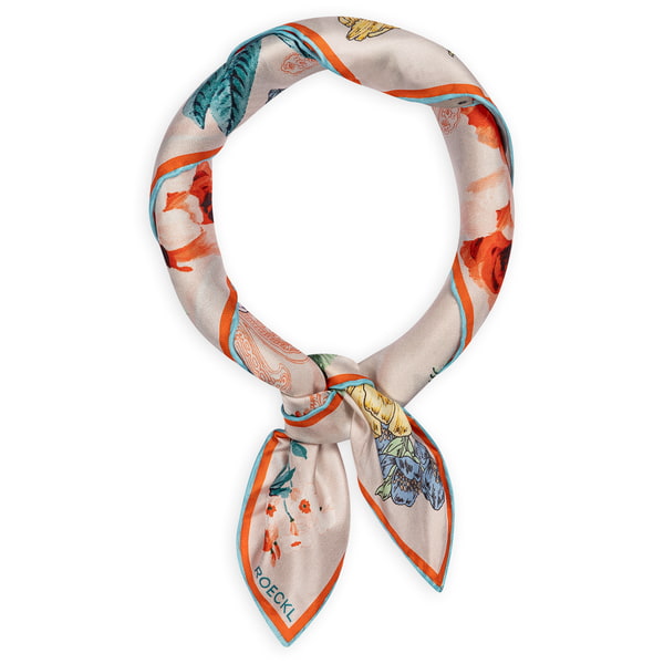 Paisley & Flowers 53x53  - multi tangerine