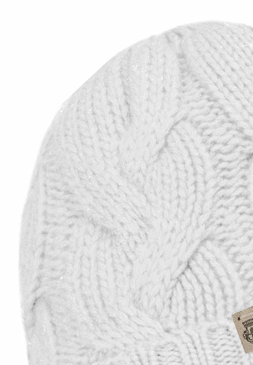 Braided Cashmere Muetze - woolwhite