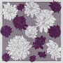 Dahlias & Stripes 64x64  - burgundy