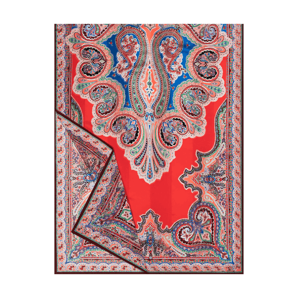 Heart Paisley 70x180 - multi scarlet