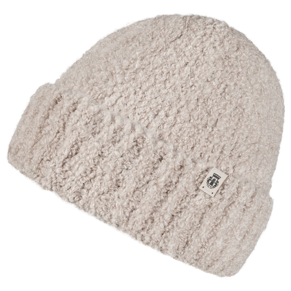 Classic Bouclé Umschlagmütze - cashmere