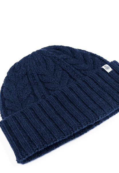 Cashmere Twist Mütze  - navy