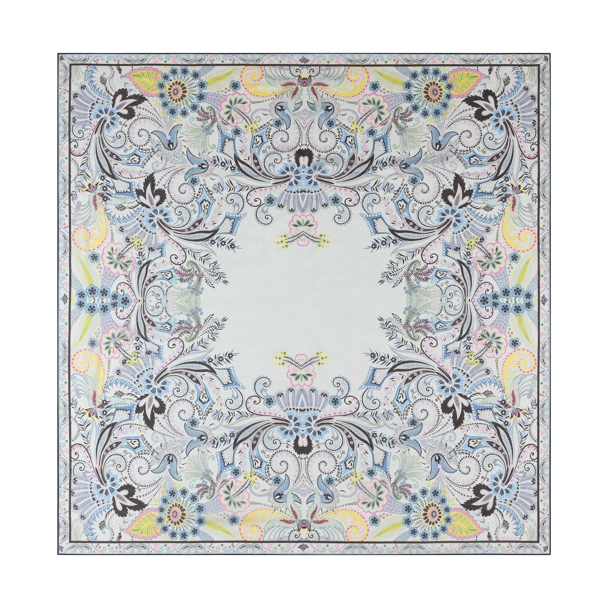 Floral Frame 100 x 100 - multi black
