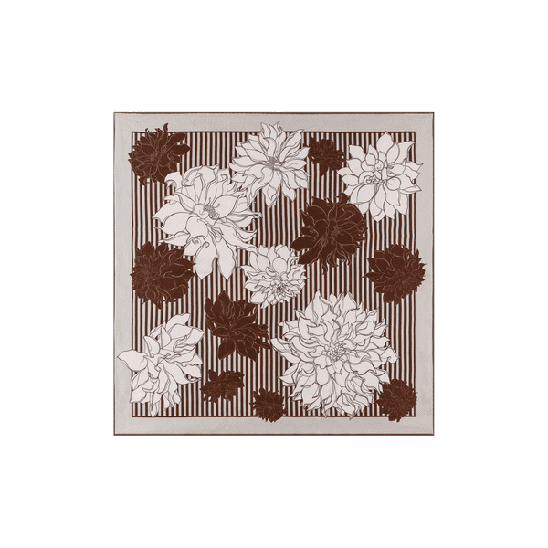 Dahlias & Stripes 64x64  - beige