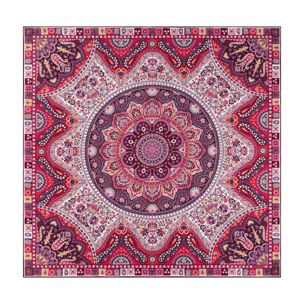 Small Circular Paisley 90x90 - multi wine