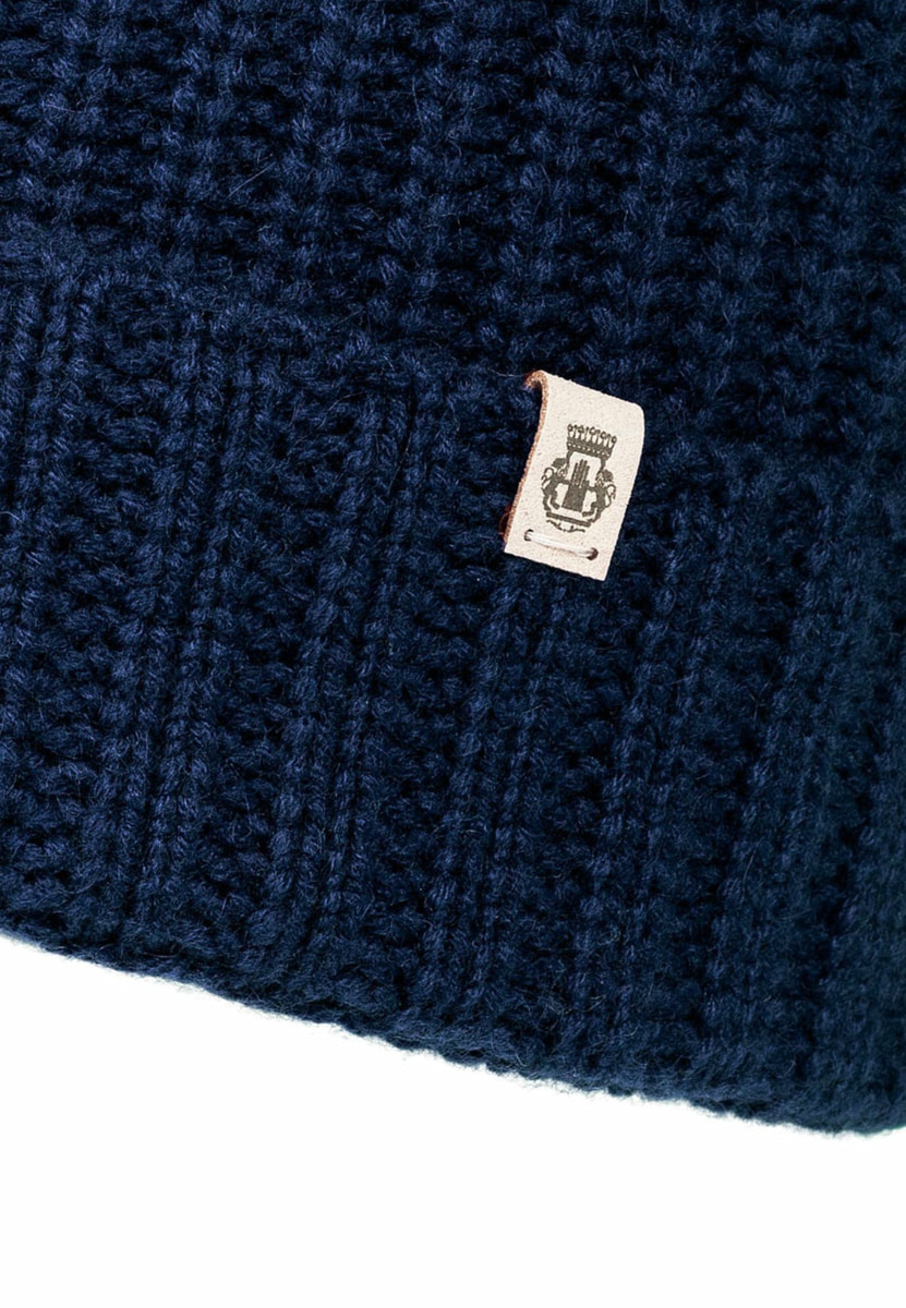 Pure Cashmere Umschlagmuetze - navy