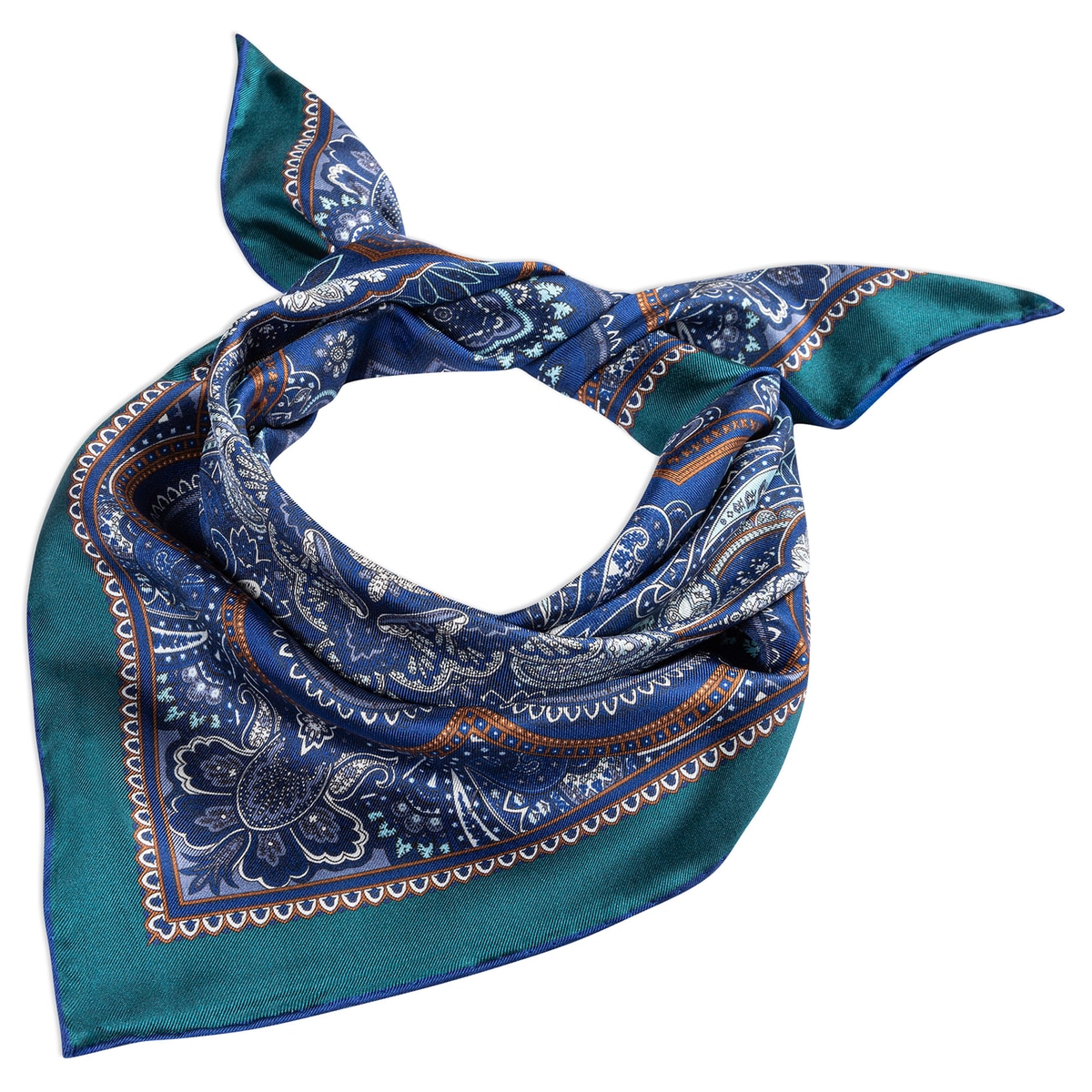 Fine Paisley 53x53 - multi indigo