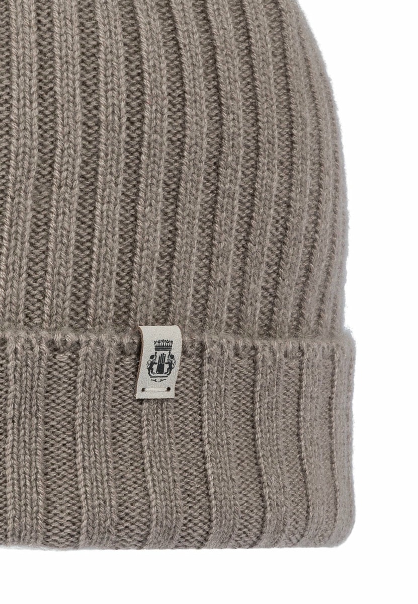 Business Cashmere Muetze mit Umschlag - mink