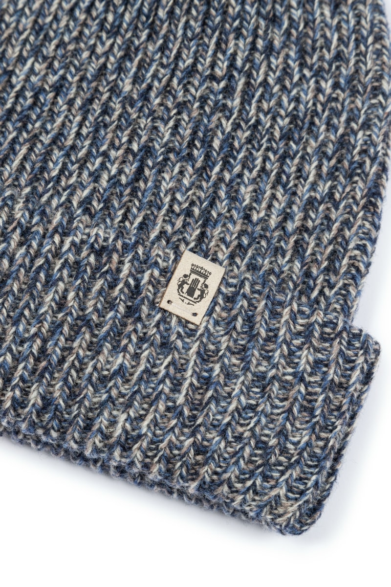 Mouliné Rib Mütze - multi blue