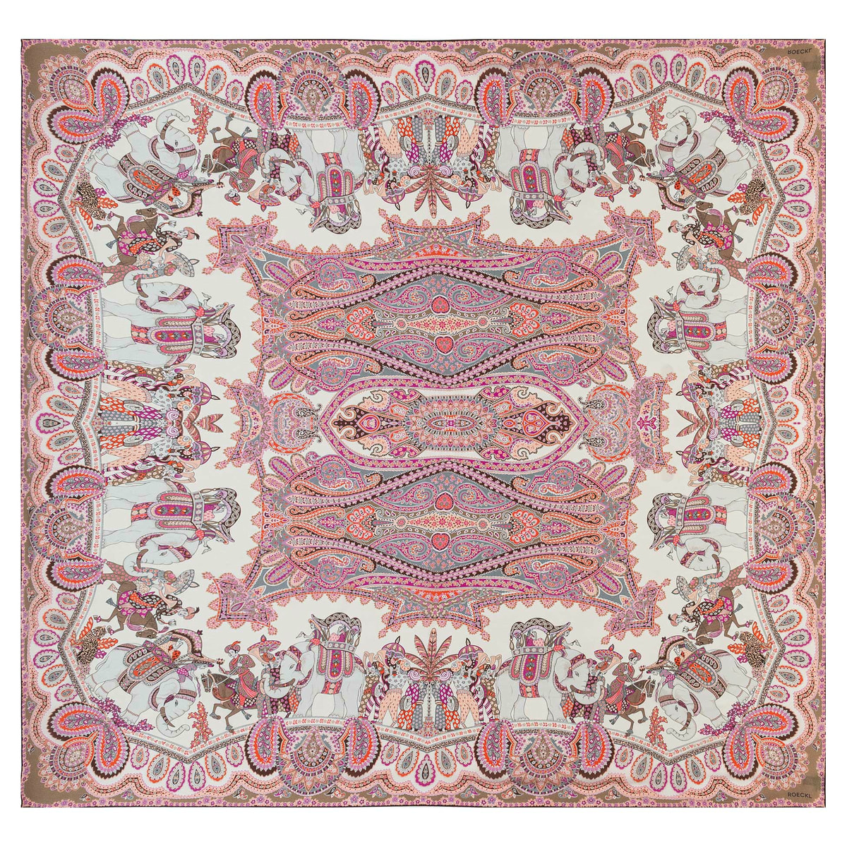Elephant Parade Silk 140x140 - rose/beige