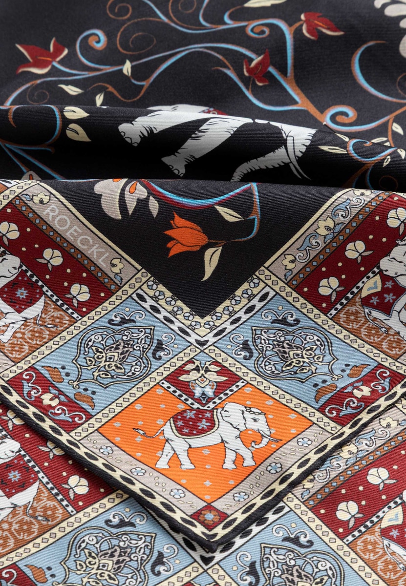 Lucky Elephant 53x53 - black/beige