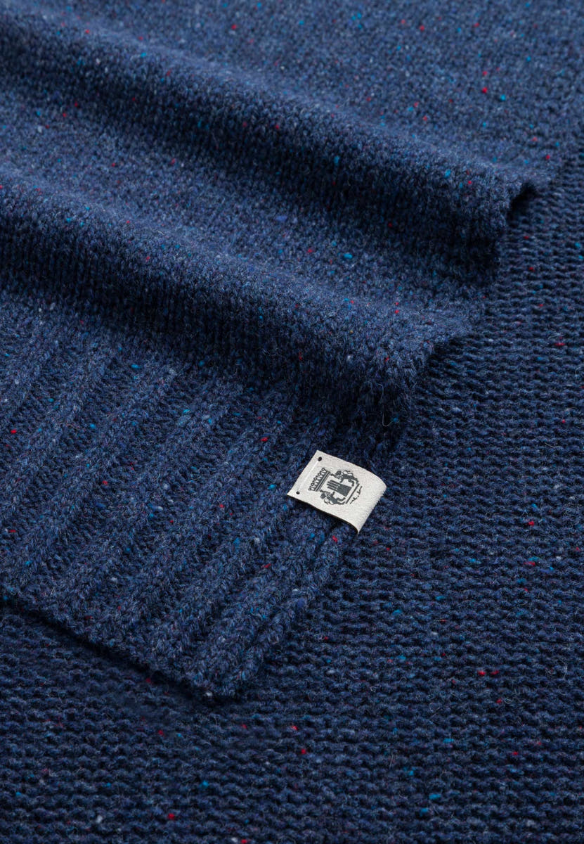 Merino Tweed Schal 35x180 - navy
