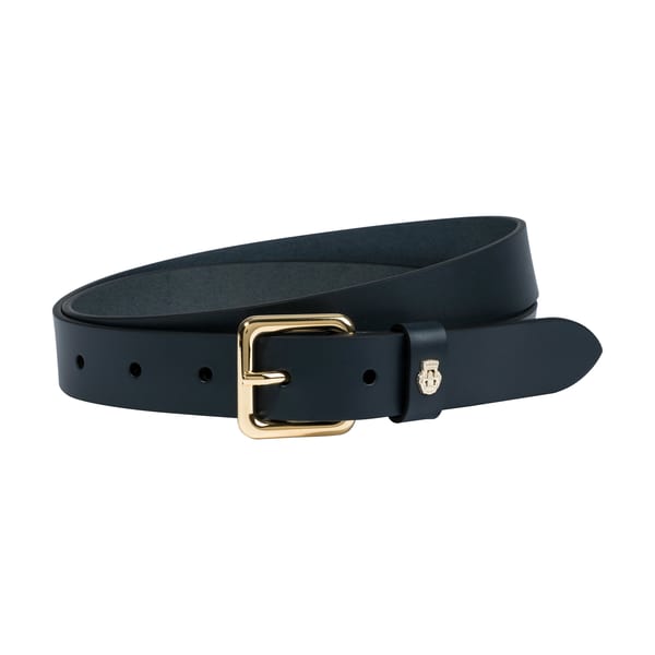 Cowhide Leather Belt - navy