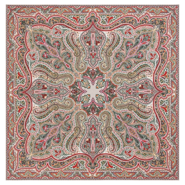 Navona Paisley 140x140  - multi forest